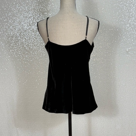 INC Y2K Black Velvet Cami Top Size 8 Rhinestone Beaded Empire Waist Evening - Picture 6 of 9